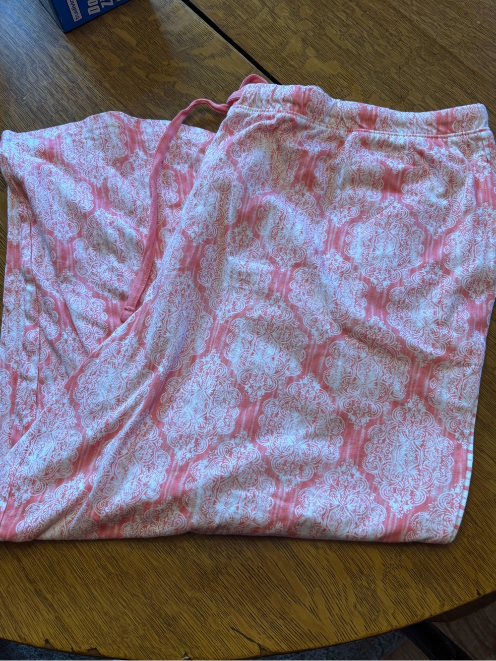 Midnight by Carole Hochman Pink and White Printed Lounge Pants